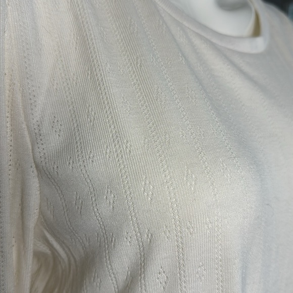 WELL WORN Ladies' Long Sleeve Crewneck Top, Cream Large Diamond poked NWT - Picture 6 of 9